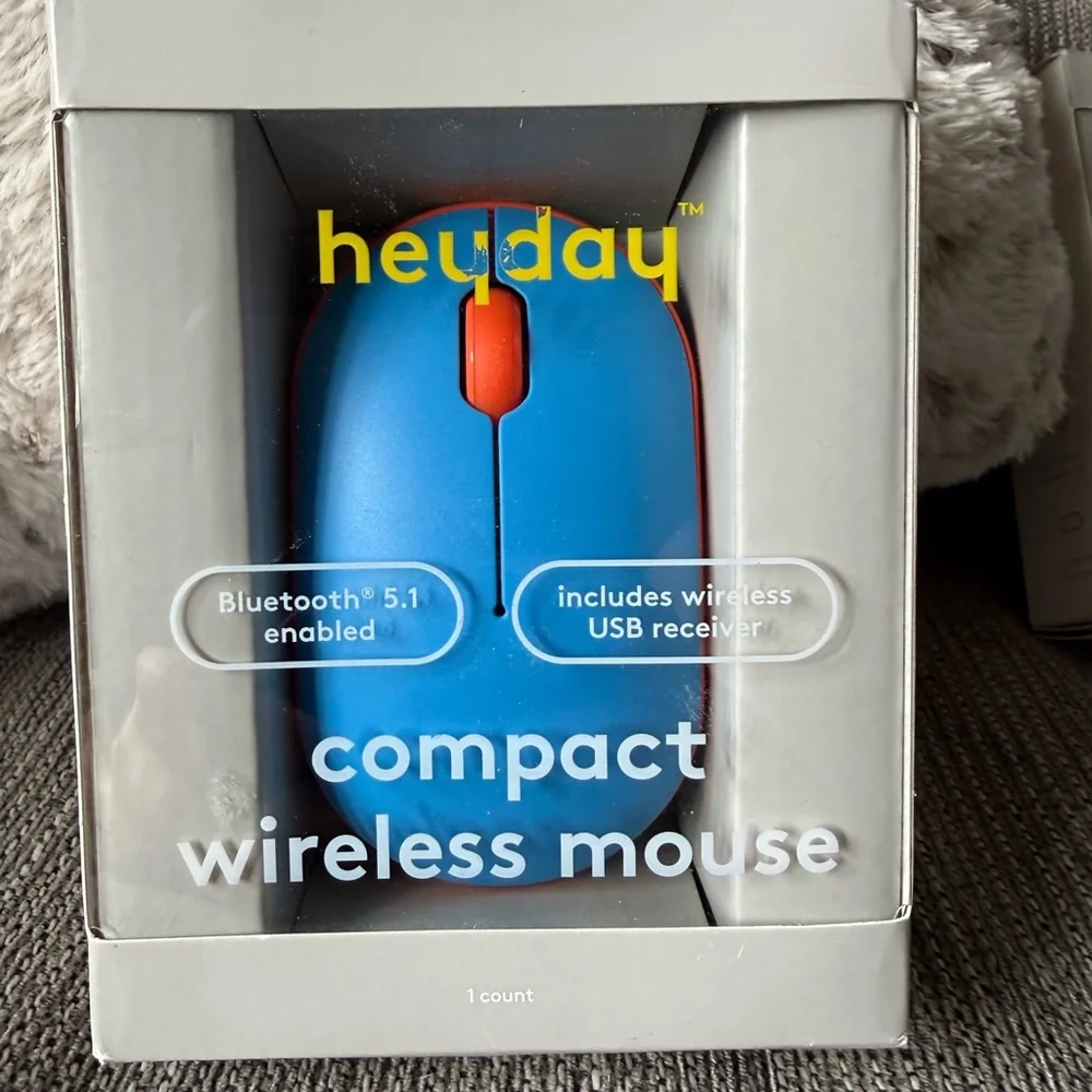 heyday Blue and Orange Compact Wireless Mouse